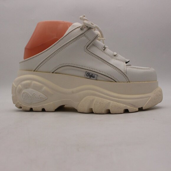 Buffalo London Women’s EU Size39 Classic Platform Mule White Leather Slip On - Picture 1 of 12